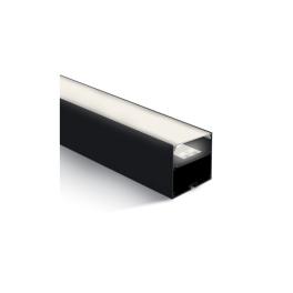 Alu Profil ptr. 45mm Banda+Opal Difuzor 2m negru