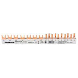 Busbar, 1xRCCB 4-pole, 1 MCB 3-pole, 5 MCB 1+N/1 MW, 12MW
