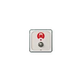 Buton apel+doză pentru buton cu fir, alb-perlă