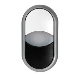 Buton comanda dublu alb+negru "0-1"