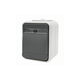 Buton cu revenire cu inscriptionare IP44, gri/gri