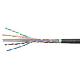 Cablu U/UTP Cat.6, 4x2xAWG23/1, PE de exterior, negru