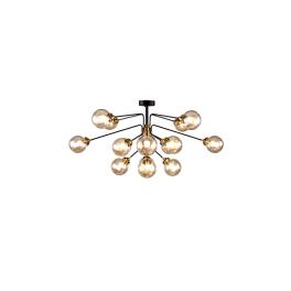 CANDELABRU BUBBLES 16XE14 STICLĂ CULOAREA CHIHLIMBARULUI