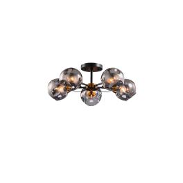 CANDELABRU ELLARIA 5XE27 NEGRU/AURIU ANTIC