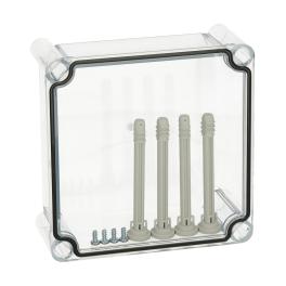 Capac 190x190x80 înalt transparent cu şuruburi cu cap normal