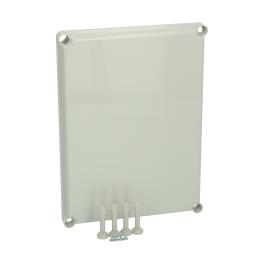Capac scund gri cu şuruburi cu cap normal, 380x280x30