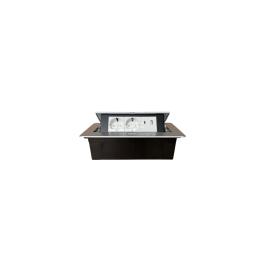Carcasa prize incorporabile birou, 6M Silver cu 1 priza USB tip A + tip C + 2 prize Schuko