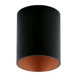 Ceiling luminaire "Polasso" round 35W black / copperIP20