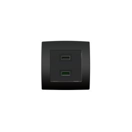 CITY PRIZA DUBLA USB ANTRACIT