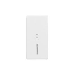 Clapetă cu indicator transparent, cu simbol LAMPĂ, 1M, alb
