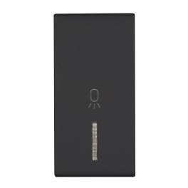 Clapetă cu indicator transparent, cu simbol LAMPĂ, 1M, negru