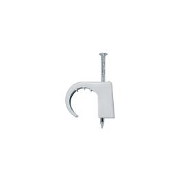 Clemă fixare cablu D=7-12mm, cui de oţel 2.0x25mm (100buc)