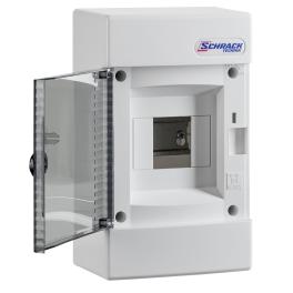 Cofret aparent, 4 UH, 1 rând, ușă transparentă, IP40