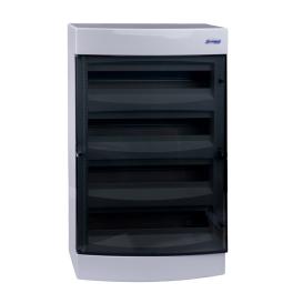 Cofret aparent, 72 UH, 4 rânduri, ușă transparentă, IP40