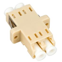 Cuplă LC Duplex,Plastic,Multimode,zirc.,cu flanşă,bej,ECO