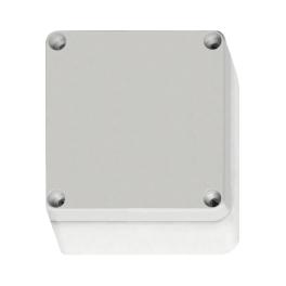 Cutie din ABS cu capac gri şi balamale, 130x130x75mm