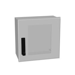 Cutie poliest.+uşă trans.+mâner+3pct. închid,400x400x200mm