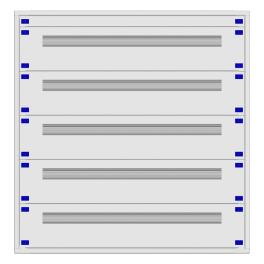 Distribution board insert KVN 60mm, 4-21K, 5-rows