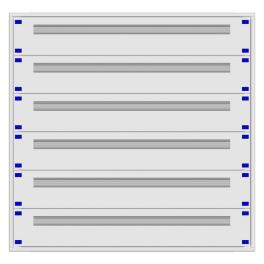 Distribution board insert KVN 60mm, 5-24K, 6-rows