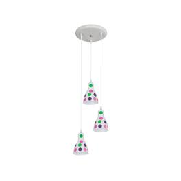 DOTS PENDUL 3XE27 ALBA CU PETE COLORATE