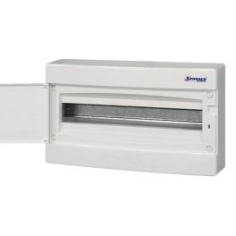 Dulap distrib. apl. 1 rând, 18UH, uşă din plastic alb mat