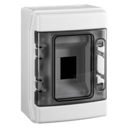 Dulap distrib. apl. IP65, 4UH pe 1 rând, cu uşă transparentă
