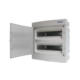 Dulap distrib. încastr. 2r-36UH, uşă din plastic alb mat