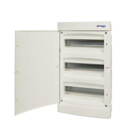 Dulap distrib. încastr. 3r-36UH, uşă din plastic alb mat