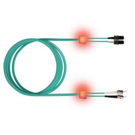 FO LED Patch Cord Premium, Duplex, SCD/ST, G50/125 OM3, 1m