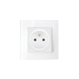 FRENCH TYPE SOCKET 16A GLASS FRAME WHITE+C. BOX