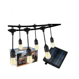  Ghirlanda Luminoasa cu Incarcare Solara, 5 metri cu 10 Becuri Led E27 Lumina Calda