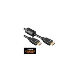 HDMI 1.4 Cable, 2x HDMI19 Typ A male, Ferrit/Gold,Black, 2m