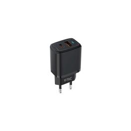 INCARCATOR RETEA QC 20W USB SI TIP C - NEGRU