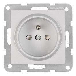 Insert priză cu Pin PE și cu protecție IP2XC, argintiu