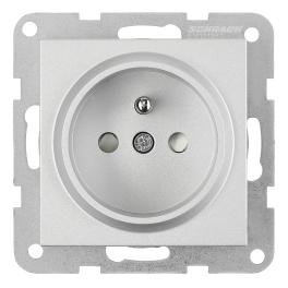 Insert priză cu Pin PE și cu protecție IP2XC, argintiu