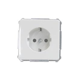 Insert priză ST cu PE+ siguranţă copii, conex. elastică, alb