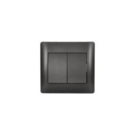 INTERUPATOR DUBLU RHYME NEGRU METALIC