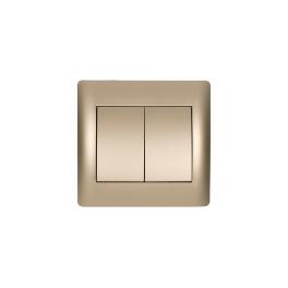 INTRERUPATOR CAP SCARA DUBLU RHYME CHAMPAGNE METALIC