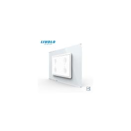Intrerupator cvadruplu tactil, cap scara / cap cruce, standard italian, cu rama sticla, 3M