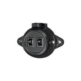 INTRERUPATOR DUBLU ANTIC  10A 250V NEGRU