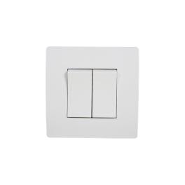 INTRERUPATOR DUBLU BASIC TG103 ARGINTIU