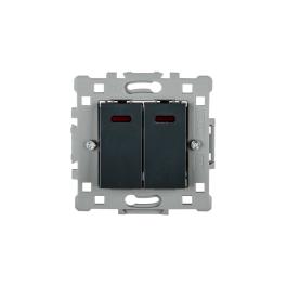 INTRERUPATOR DUBLU CU LED SPLENDOR EL0612 NEGRU