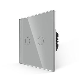 Intrerupator Dublu cu Touch din Sticla LUXION, 500W - gri