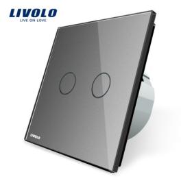 Intrerupator dublu cu touch livolo din sticla