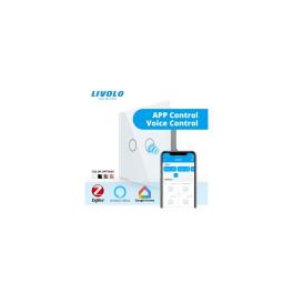 Intrerupator dublu tactil, control draperie, Protocol Zigbee, cu panou sticla, Generatia Noua