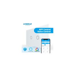 Intrerupator inteligent EC, 2 x simplu, tactil, Generatie Noua, cu panou sticla, standard italian 4M pentru o doza