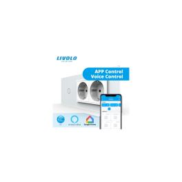 Intrerupator inteligent EC, simplu + 2 x priza Schuko EC, tactil, Generatie Noua, cu panou sticla, standard italian 6M pentru o doza