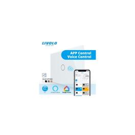 Intrerupator inteligent EC simplu tactil, cap scara / cruce, Generatie Noua, cu panou sticla, standard italian 3M