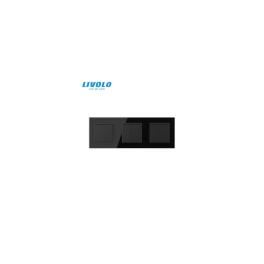 Intrerupator mecanic dublu + dublu + dublu , cap / scara, cu rama sticla