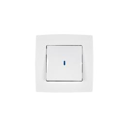 INTRERUPATOR SIMPLU CU LED CITY ALB METALIZAT